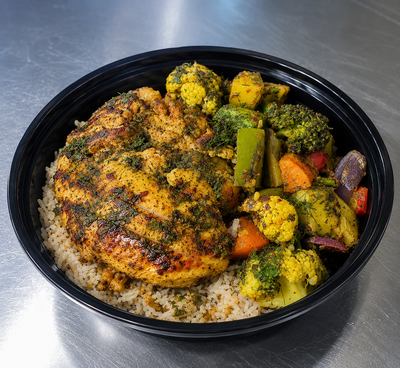 Cumin Basmati Rice with Tandoori Chicken